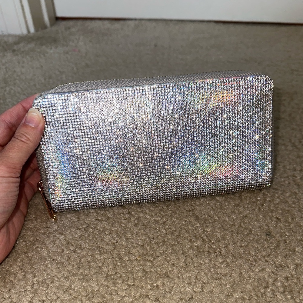 Hand rhinestoned wallet